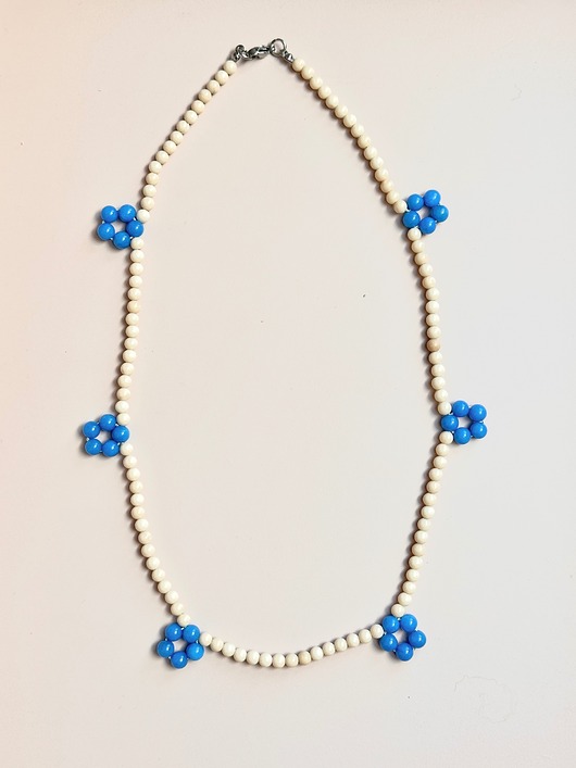 korale Naszyjnik blue flower