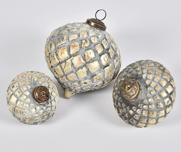 Bombka złota rustykalna 8cm, Boże Narodzenie Home Design