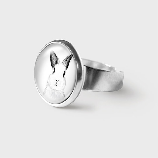 pierścionki srebrne Pierścionek - Królik