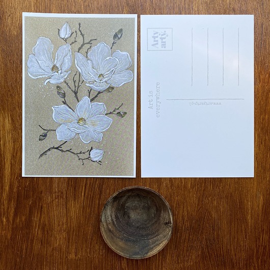 pocztówka ilustracja Magnolie Arty arty