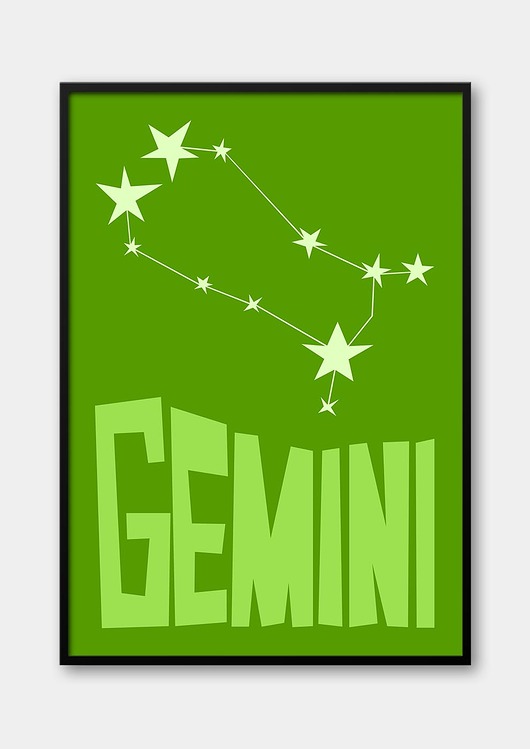 plakaty Plakat BLIŹNIĘTA - GEMINI Znaki Zodiaku Gwiazdozbiór
