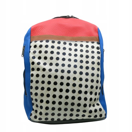 plecaki Plecak skórzany ze skrawków oryginalny pojemny kieszenie mieści A4 OLIVKA