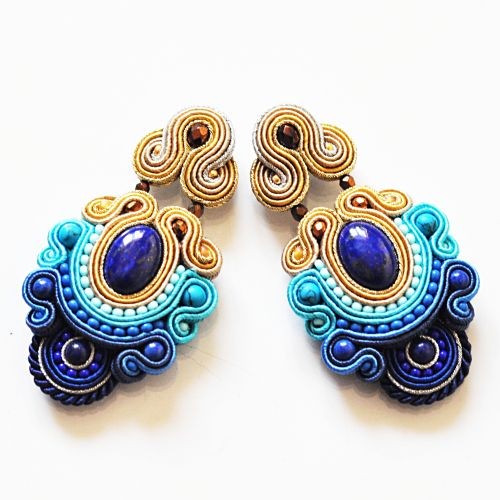 kolczyki soutache Sutaszowe kolczyki SEYCHELLES