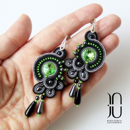 Anrares III - kolczyki sutasz z kryształ Swarovski Justyna Jurczyk