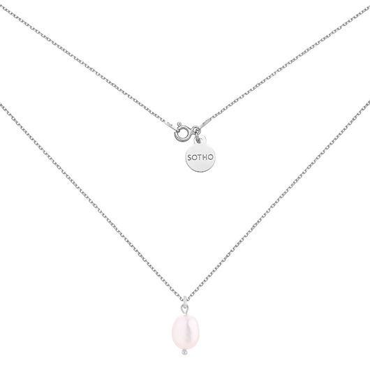 srebrne naszyjniki Srebrny naszyjnik z naturalną perłą