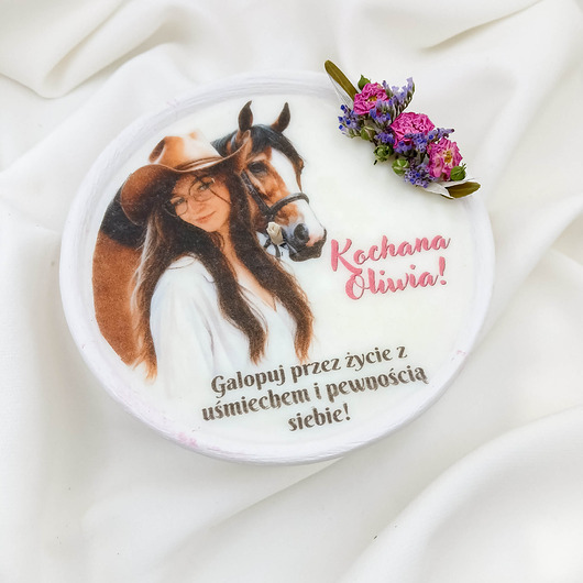 świeczniki i świece Personalizowana świeca dla wielbicielki koni i jeździectwa
