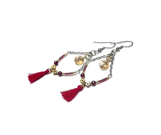 Alloys Collection - boho /carmine/ - kolczyki KiKa pracownia