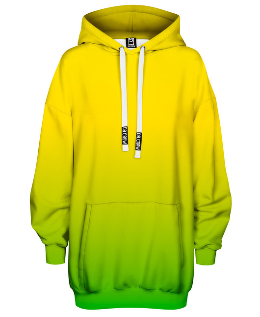 bluza z kapturem damska Bluza Oversize Tunika DR.CROW Ombre Yellow