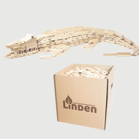 klocki i zabawki drewniane Klocki Linden 1000 szt. w kartonowym opakowaniu + katalog