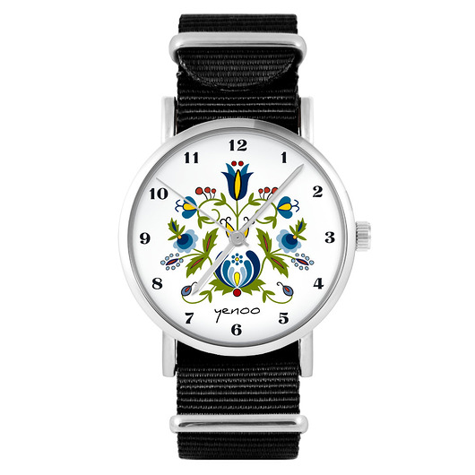 zegarki unisex Zegarek - Kaszubski - czarny, nylonowy