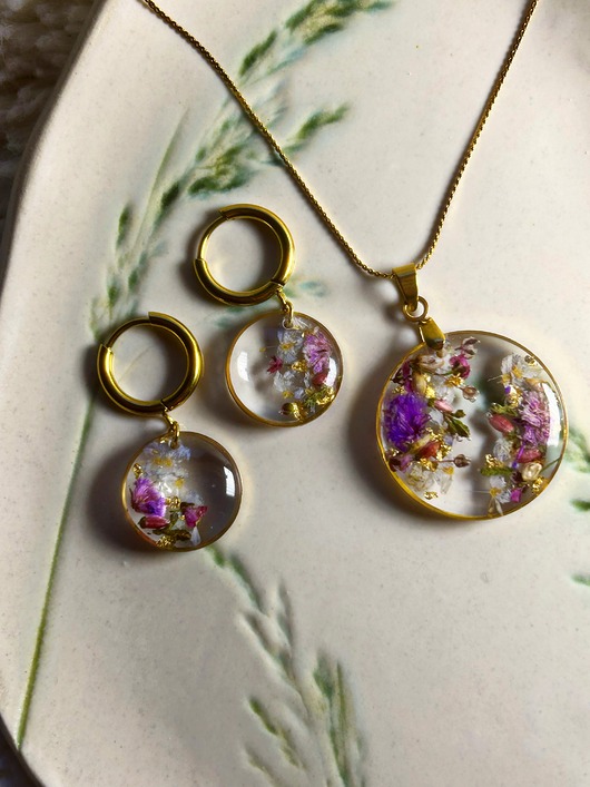 komplet biżuterii Piękny komplet biżuterii Zaczarowany Ogród