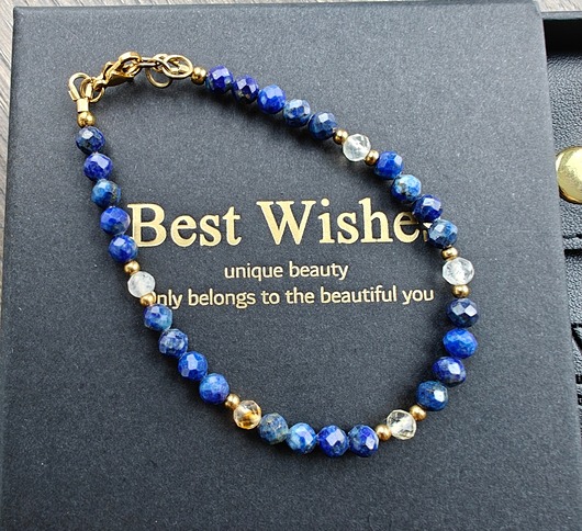 bransoletki z kamieni naturalnych Bransoletka lapis lazuli cytryn