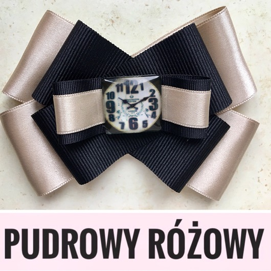 Brosza z zegarem  Mikołajki Święta NEW Pudrowy Różowy
