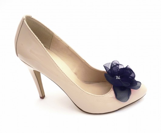 Fragile Navy Blue Flower - klipsy do butów Coquet