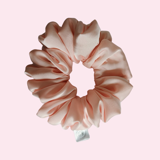 gumki do włosów Satynowa gumka satynowa scrunchie owijka frotka brzoskwinia MAXI