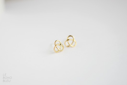 16k Gold Plated Pretzel Shaped Studs Le Boho Bleu