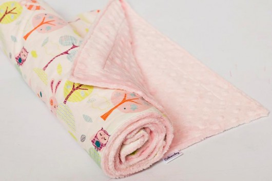 Kocyk letni, pastelowy las / BLUSH Cziki Monkey