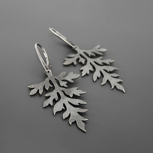 kolczyki srebrne Kolczyki liście srebro