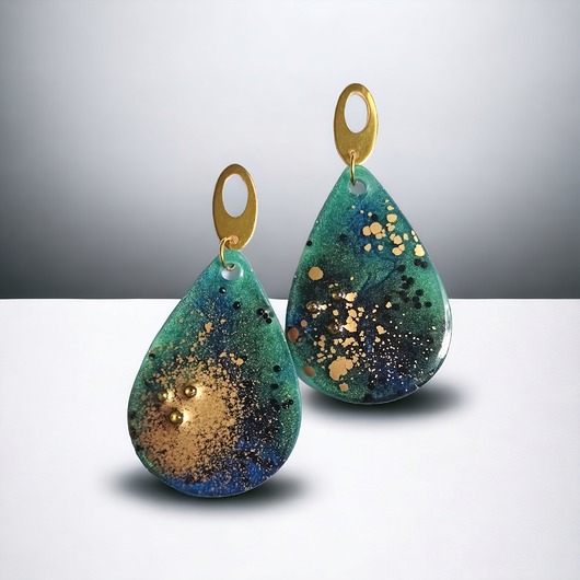 kolczyki z żywicy UNIKATOWE kolczyki z żywicy : kolekcja PICASSO : XL II