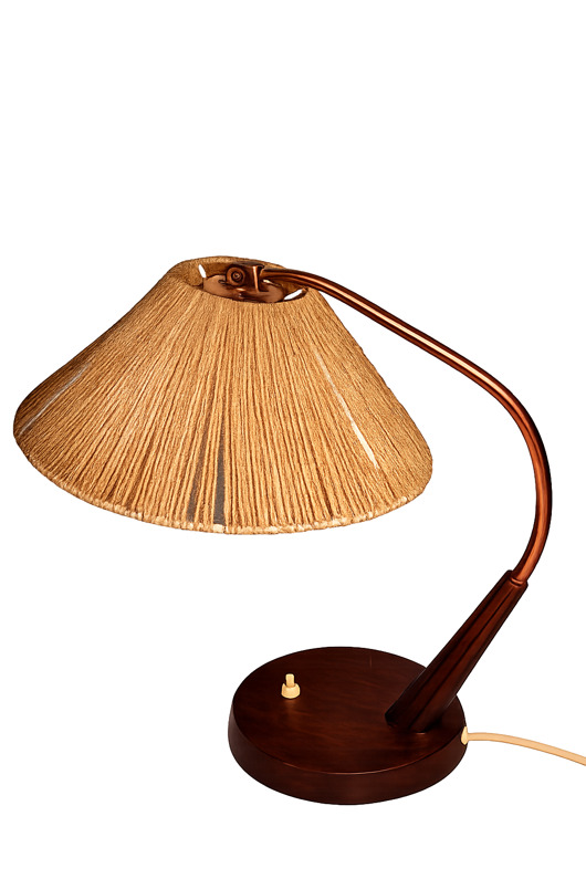 lampy stołowe Lampa stołowa Temde, Szwajcaria lata 60.  Tek, Vintage