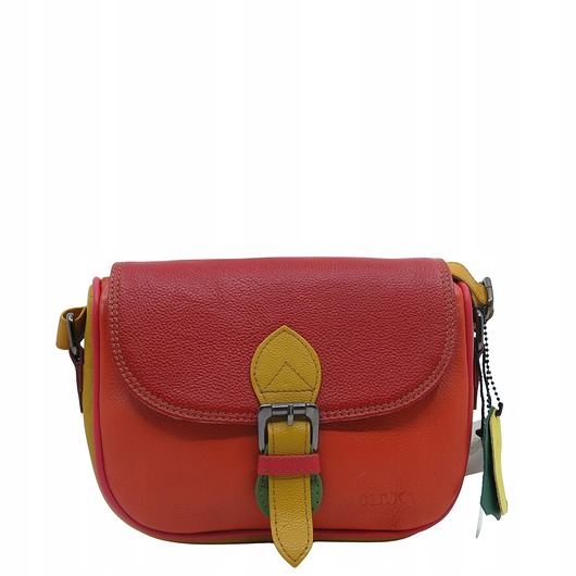 torby na ramię Listonoszka torebka damska skóra naturalna kolorowa oryginalna OLIVKA