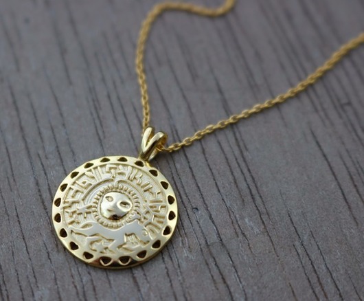 Złoty naszyjnik medalion "moneta"srebro 925 Coccola JEWELLERY