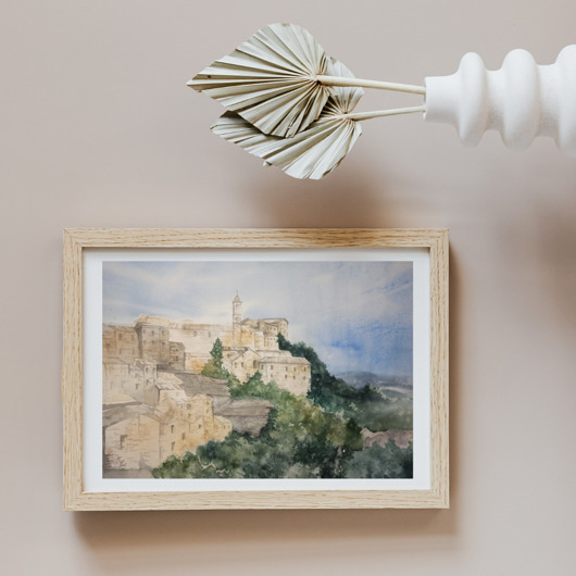 obrazy WYPRZEDAŻ SZTUKI! Akwarela Włoski pejzaż oryginalny obraz 300g 32x46 cm