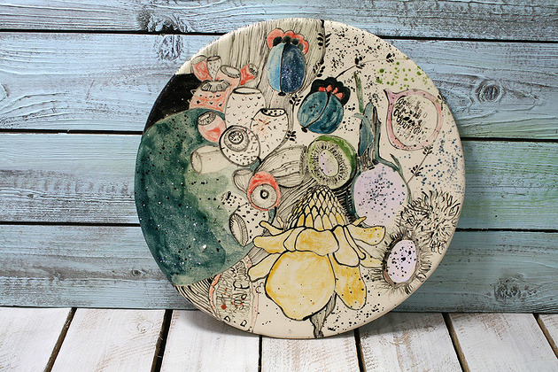 Malowana patera-  Boska  /32 cm Studio Mini Forma