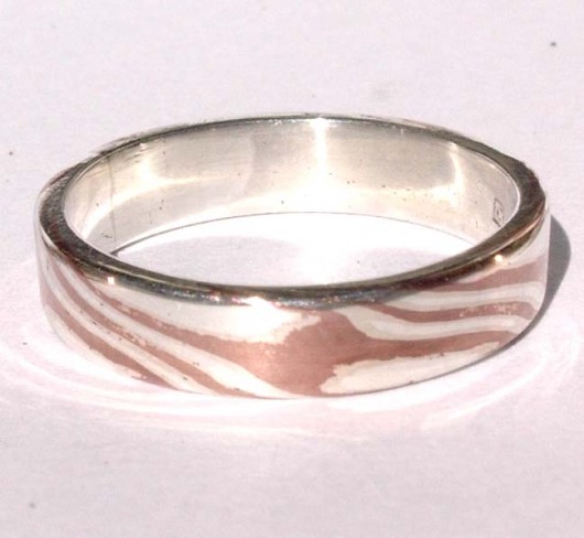 unikatowa obrączka mokume gane PRYZMAT