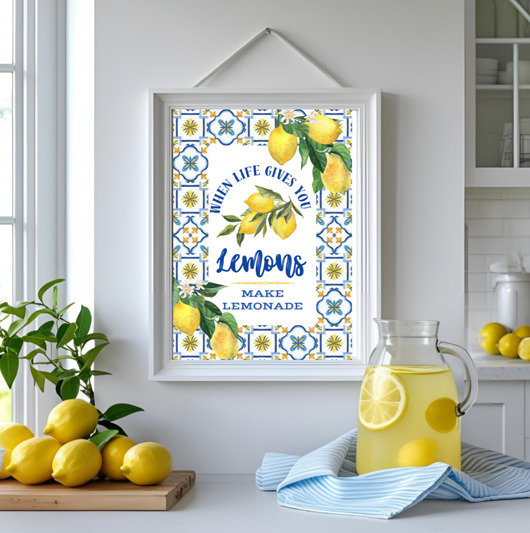 plakaty Lemonade poster, plakat cytryny,  dekoracja ścienna kuchni