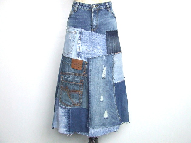 spódnice maxi Długa spódnica denim r. 42