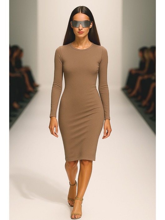 sukienki midi damskie Sukienka cappuccino YY100189_RAL8025