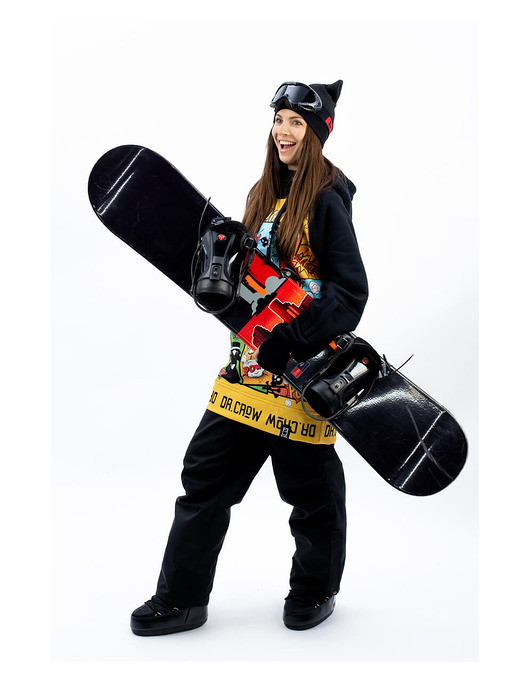 bluza z kapturem damska Damska Bluza Snowboard DR.CROW Komiks