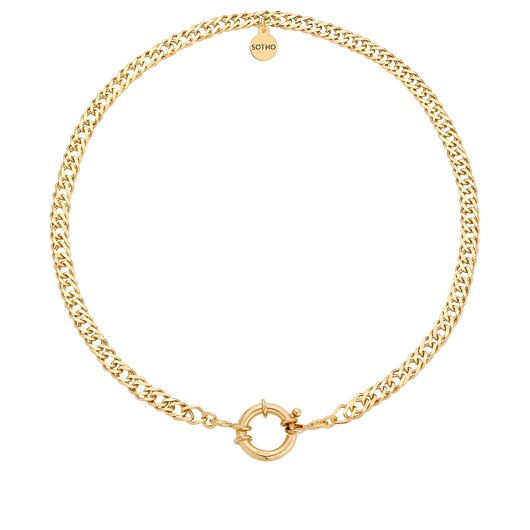 złote naszyjniki Złoty masywny łańcuch z ozdobnym zapięciem