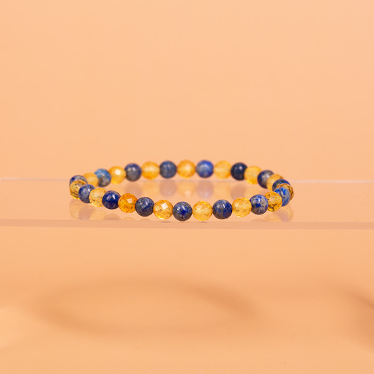 bransoletki - inne Bransoletka z fasetowanym bursztynem bałtyckim