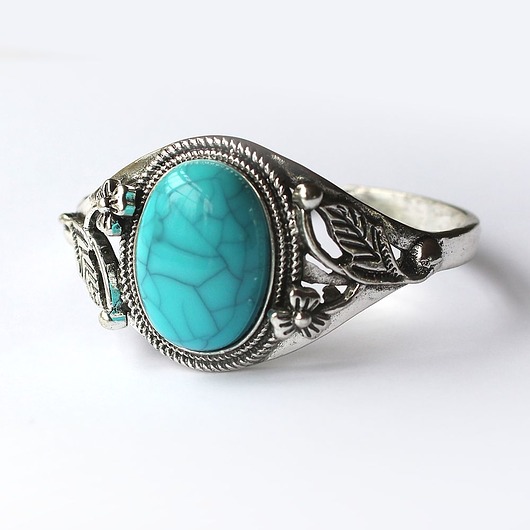 bransoletki z kamieni naturalnych Naturalny turkus bransoletka otwarta