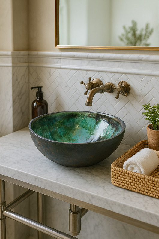 umywalki Ceramiczna Umywalka: Turkusowa Funkia