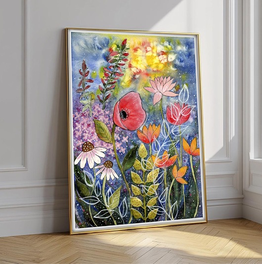 grafiki i ilustracje Łąka. Plakat