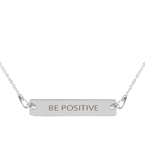 Srebrny z napisem BE POSITIVE  Laoni