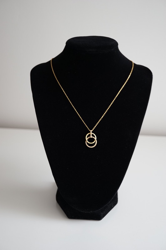 Pozłacany naszyjnik z dwoma kółkami pr.925 VENA Jewellery