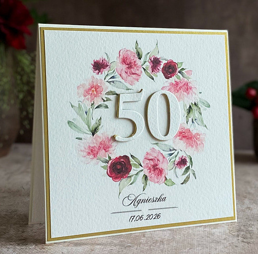 kartki scrapbooking Personalizowana kartka na 50 urodziny, BH 21