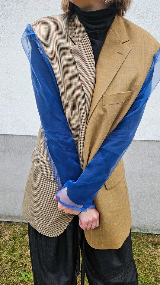marynarki damskie Marynarka Double blue beige