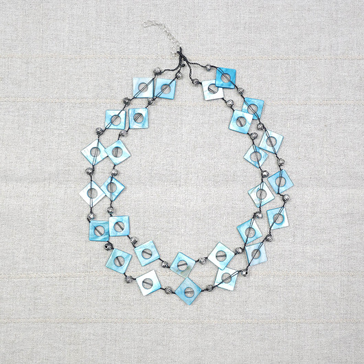 kolie 6117 Efektowny, Dwurzędowy Naszyjnik z Masy Perłowej