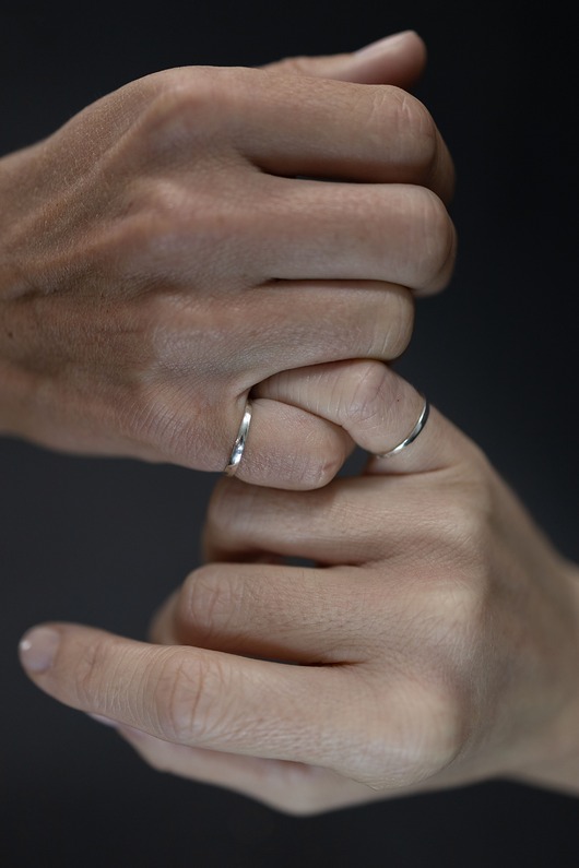 obrączki SIS PINKY fingers / glossy silver