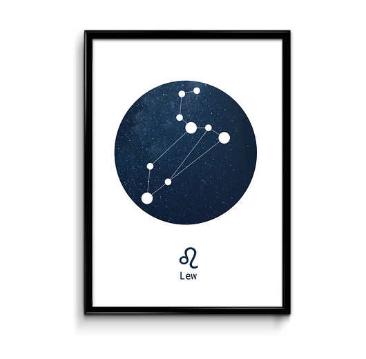 Plakat ZODIAK  - Lew 30x40 Bury Lis