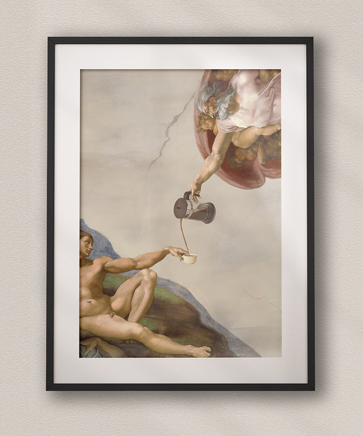 plakaty Plakat Stworzenie kawy - Kolaż Fine Art - Dekoracja Ścienna Do Salonu