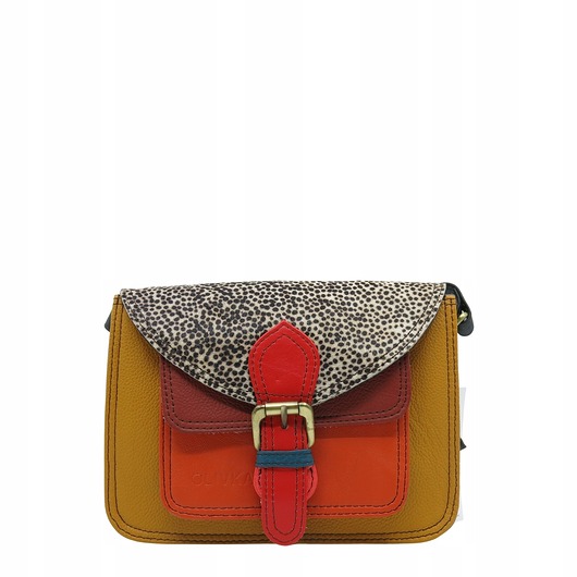 torby na ramię Skórzana torebka damska regulowany pasek oryginalna listonoszka eko OLIVKA