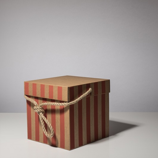 Bag Box Torba tekturowa 22x22x22 cm pasy czerwone BagStreetBox