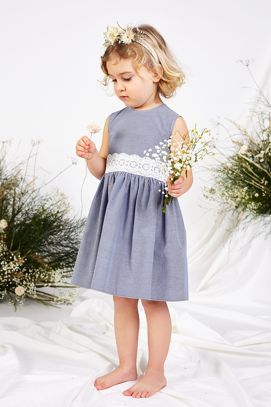 sukienki dla dziewczynki Sukienka w drobne paski na lato Hanna