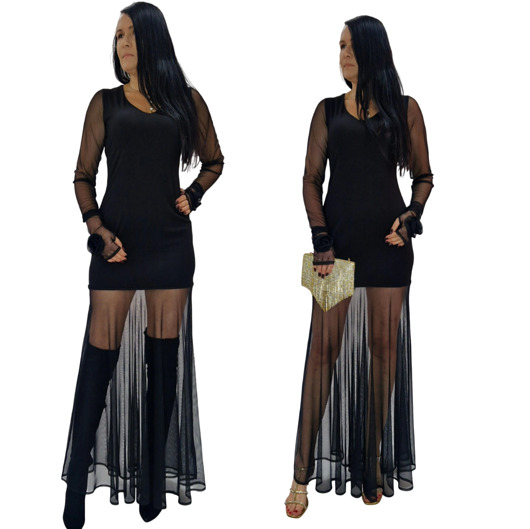 sukienki maxi damskie Sukienka  maxi transparentna wieczorowa r 34-46